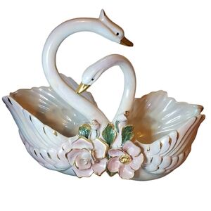 Vintage Italian Capodimonte Swan Planter